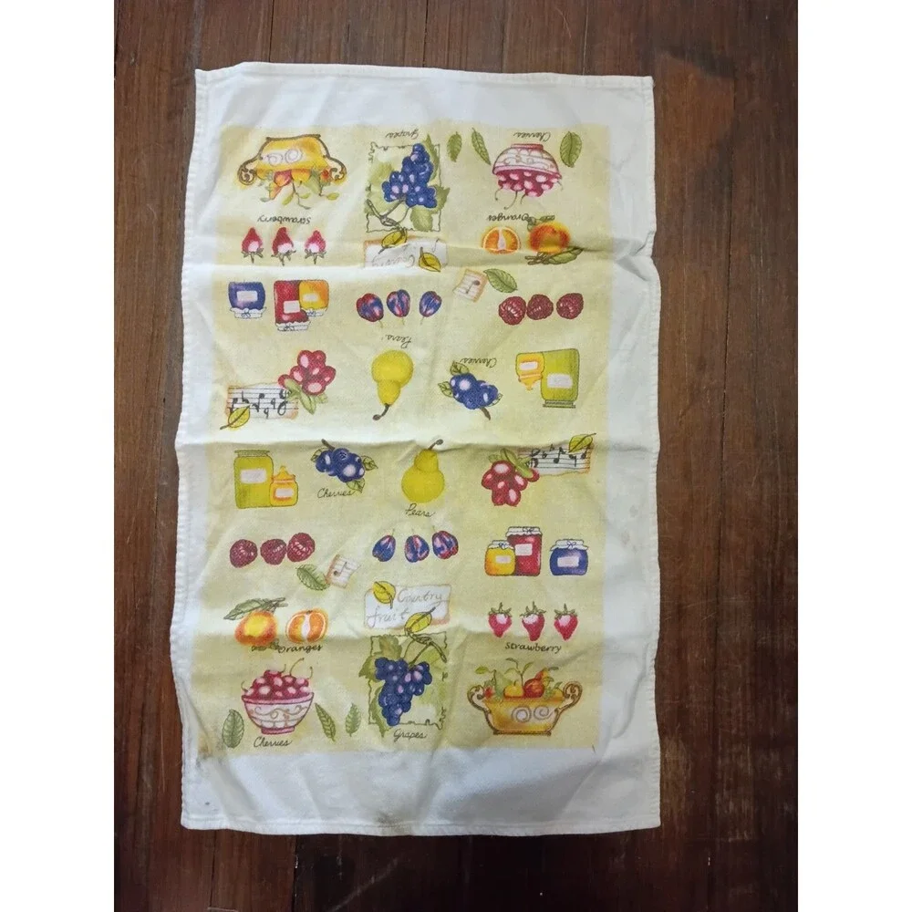 Vintage 1950s Startex Country Fruit Tea Towel